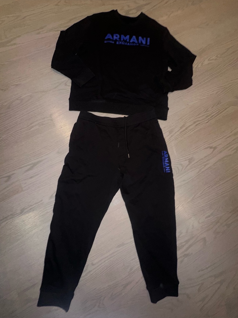 🖤 💙 Armani Exchange A|X Black & Blue Logo Jogger Set 💙 🖤